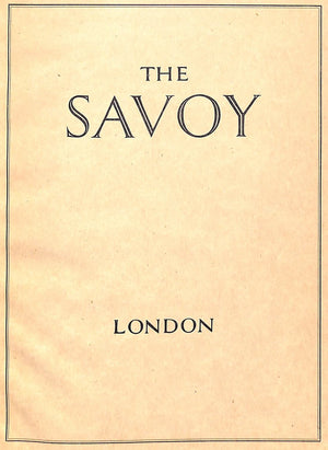 "The Savoy London" 1923