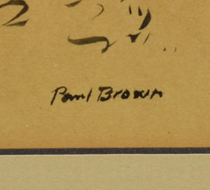 Paul Brown "Final Turn" Original Ink & Wash Drawing