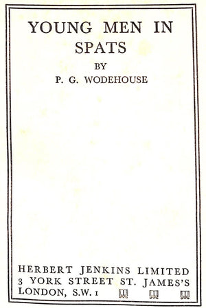 "Young Men In Spats" 1936 WODEHOUSE, P. G.
