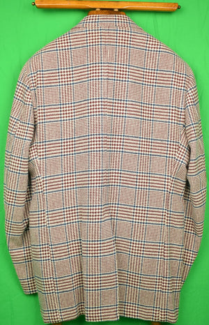 Glen Plaid Burg/ Navy Tweed Sport Jacket (New/ Old Stock) Sz: 42R