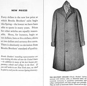 Brooks Brothers Tailored Clothing" c1940s Flyer (SOLD)