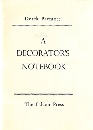 "A Decorators Notebook" 1952 PATMORE, Derek
