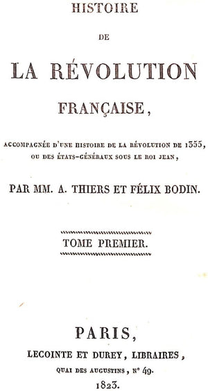 "Histoire De La Revolution 10 Volume Set" 1827