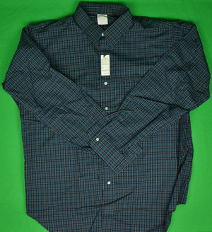 "Brooks Brothers Tartan Plaid Poplin Spt Shirt Sz: 17-1/2 L.S. (Deadstock w/ Tag!)"