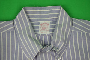 "Brooks Brothers Blue/ White Butcher Stripe OCBD Dress Shirt" Sz: 16 1/2-4