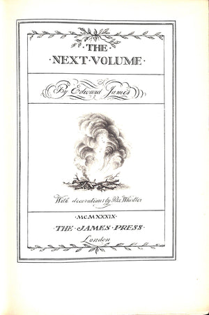 "The Next Volume" 1939 JAMES, Edward