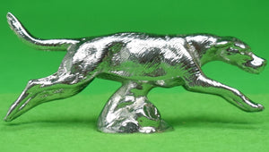 "Louis Lejeune Chrome Plated Foxhound, Running Car Mascot" (SOLD)