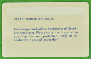 Brooks Brothers Palm Beach Personal Credit Card Issued to John L. Volk (SOLD)