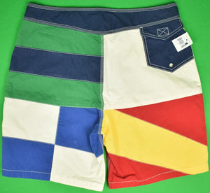 "Polo by Ralph Lauren Signal Flag Color Block Swim Trunks" Sz: 34 (New w/ PRL Tag!) (SOLD)