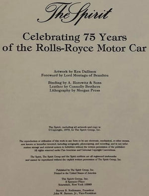 "The Spirit: Celebrating 75 Years of the Rolls-Royce Motor Car"