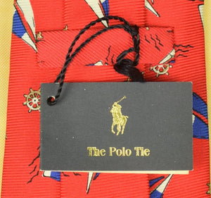 "Polo By Ralph Lauren Red Silk Sailboat Tie" (New w/ RL Tags!) (SOLD)