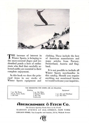 Abercrombie & Fitch Winter Sports c1930s