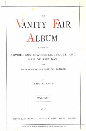 "Vanity Fair Album. Eighth Series." JEHU Junior
