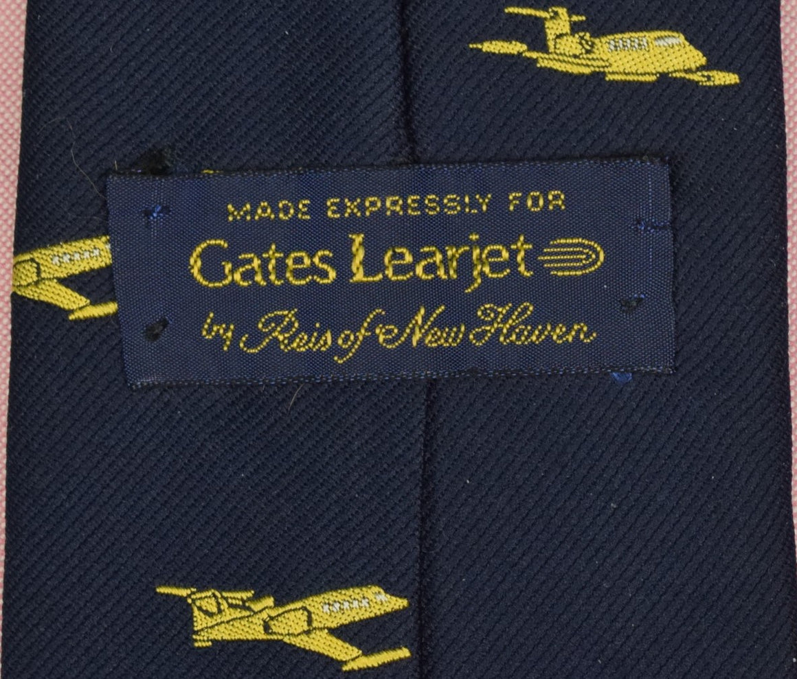 "Gates Learjet Navy Silk Club Tie" (SOLD)