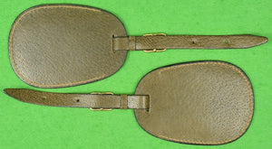 Pair of Gucci Leather Luggage Tags w/ Strap & Brass Buckle (New/ Old Stock!)