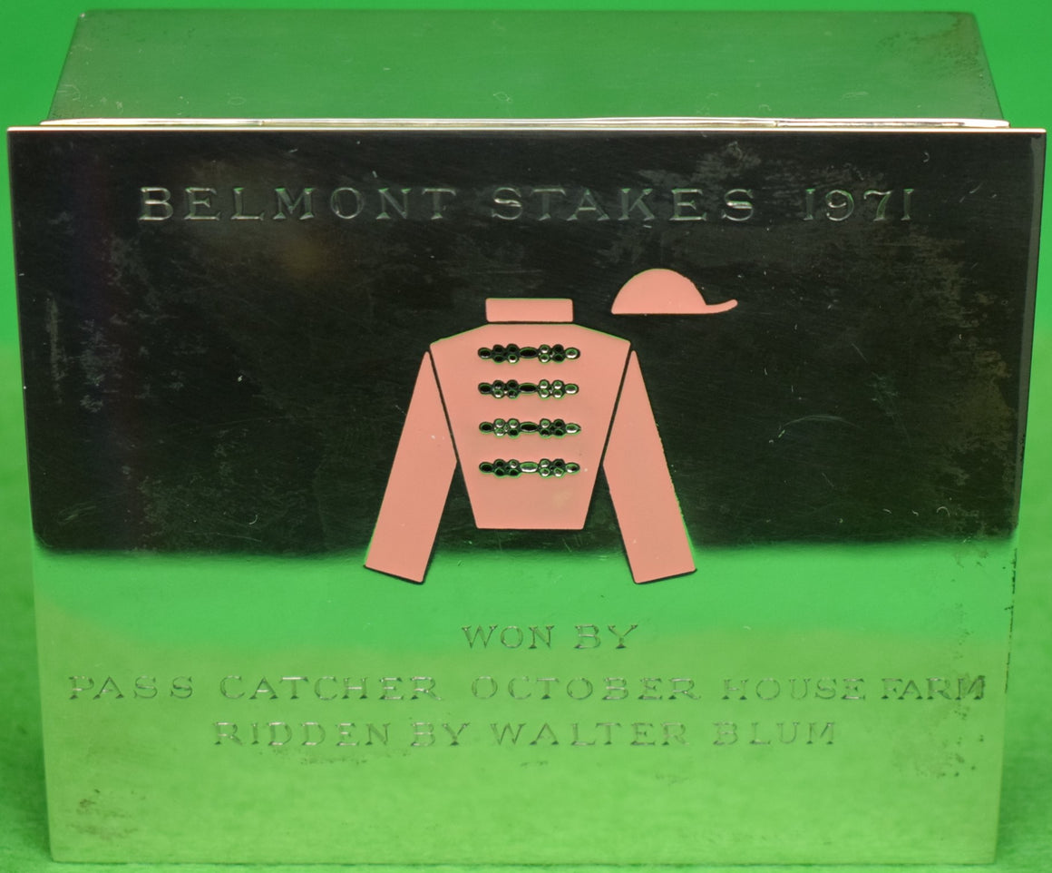 "Tiffany & Co 1971 Belmont Stakes Sterling Silver Jockey's Presentation Box"