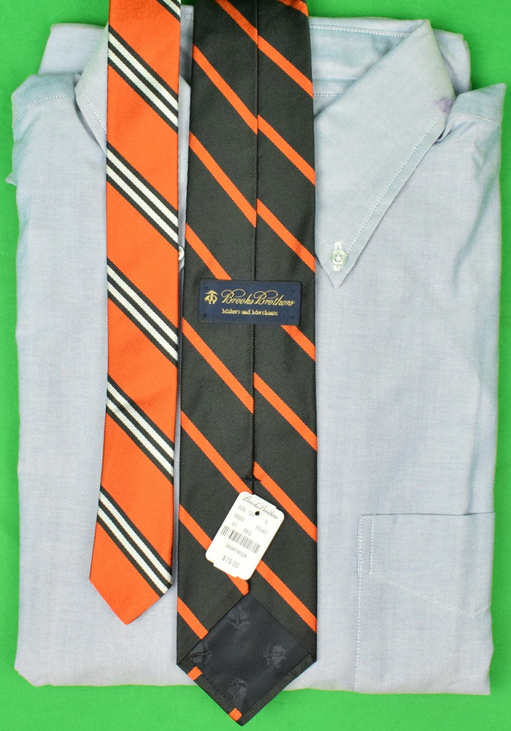 Brooks Brothers Orange/ Black Repp Stripe Silk Tie (New w/ BB Tag!) (SOLD)