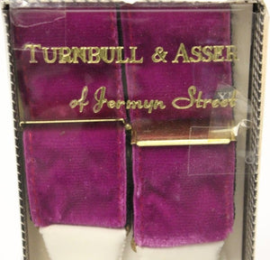 "Turnbull & Asser x Albert Thurston Fuchsia Velvet Braces w/ White Leather Findings" Sz: XL (New/ Old Stock!) (SOLD)