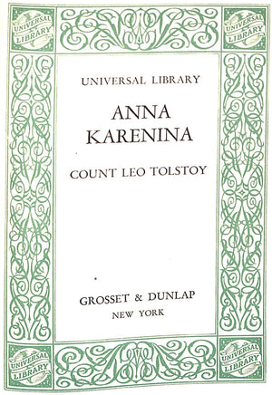 "Anna Karenina" TOLSTOY, Count Leo