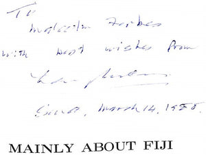 "Mainly About Fiji: Selected Writings, Broadcasts, and Speeches 1930-1987" 1987 USHER, Len