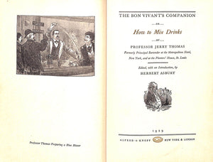"The Bon Viviant's Companion Or How To Mix Drinks" 1929 THOMAS, Professor Jerry