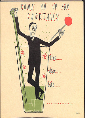 "Box Set Of 24 Cocktail Invitation Post Cards" 1952 FISH, Dick