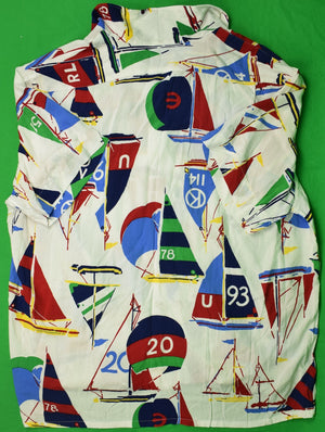 "Polo Ralph Lauren Sailboat Nautical Print S/S Camp Shirt" Sz: XXL (NWT) (SOLD)