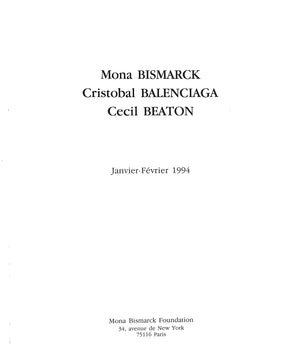 "Mona Bismarck Balenciaga Cecil Beaton" 1994