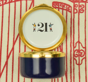 "21" Club Jockey English Enamel Trinket Box" (SOLD)