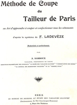 "Methode de Coupe du Tailleur de Paris" DARROUX, A.