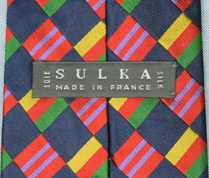 "Sulka Signal Nautical Flag Navy Silk Tie" (SOLD)