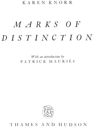 "Marks of Distinction" KNORR, Karen