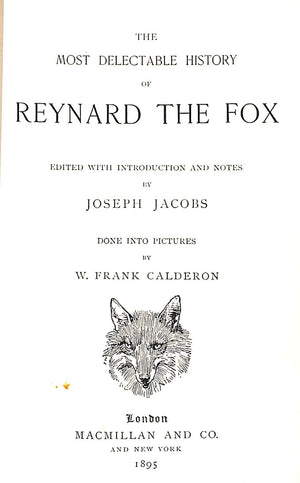 "Reynard The Fox" 1895 JACOBS, Joseph