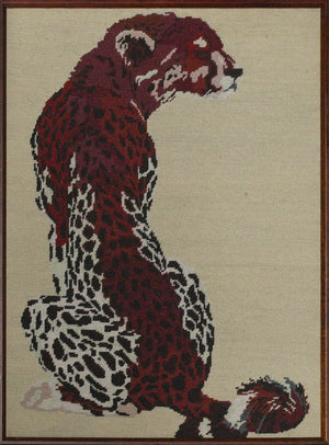 Cheetah Hand-Needlepoint Panel