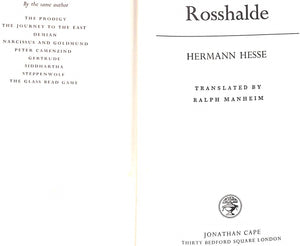 "Rosshalde" HESSE, Hermann