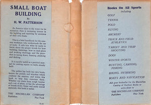 "Small Boat Building" 1934 PATTERSON, H.W.