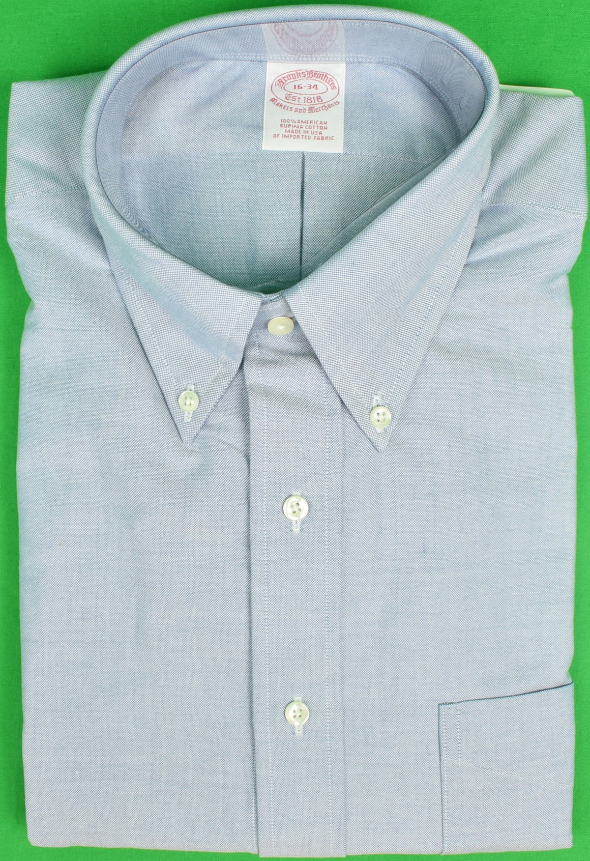 "Brooks Brothers Blue OCBD Shirt" Sz: 16-34 (New w/ BB Tag!) (SOLD)