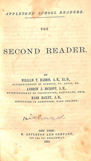 "Second Reader" 1879 HARRIS, William T.