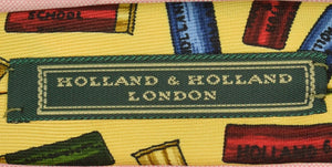 "Drake's x Holland & Holland Multi Shotgun Shell Yellow English Silk Tie"