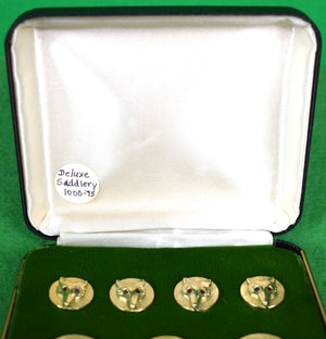 "Gift Box Set x 7 Faux Ruby Eyed Fox Mask Brass Blazer Buttons"