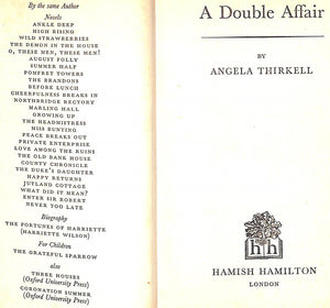 "A Double Affair" 1957 Thirkell, Angela