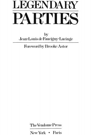 "Legendary Parties 1922-1972" 1987 FAUCIGNY-LUCINGE, Jean-Louis