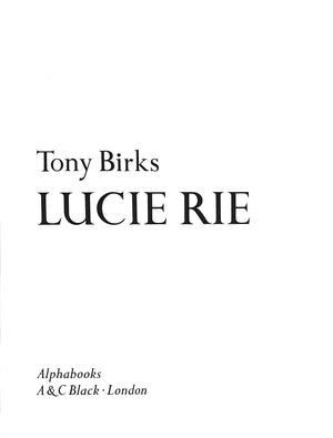 "Lucie Rie" 1987 BIRKS, Tony