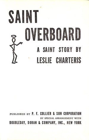 "Saint Overboard" 1936 CHARTERIS, Leslie