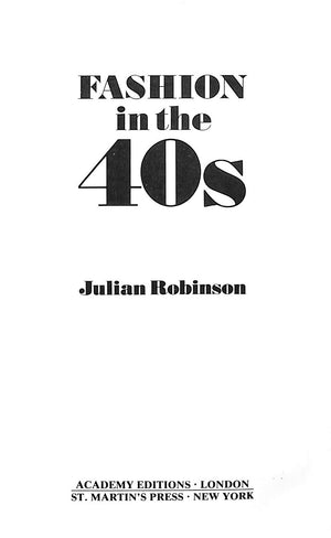 "Fashion In The 40s" 1980 ROBINSON, Julian