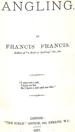"Angling" 1877 FRANCIS, Francis