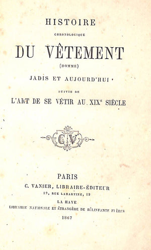 "Histoire Du Vetement" 1867