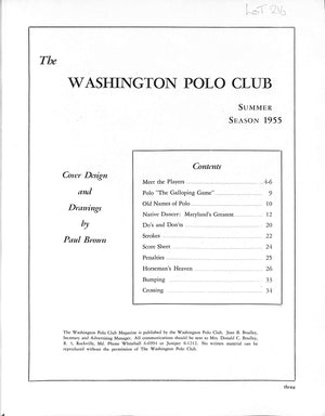 "Polo 1955: Washington Polo Club" 1955