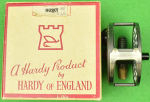 Hardy Husky Wide Drum c1960s Fly-Fishing Reel Silent Check For Abercrombie & Fitch 'Husky' c1960s Fishing Reel (In Box w/ Leather Pouch)