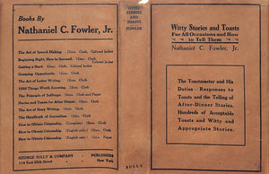 "Witty Stories and Toasts for All Occasions and How To Tell Them" 1914 FOWLER, N.C.
